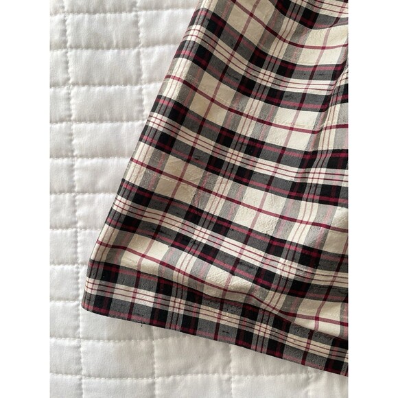 VINTAGE Y2K Gymboree 100% SILK Holiday Plaid Dress Velvet Peter Pan Collar 3T - Picture 5 of 8